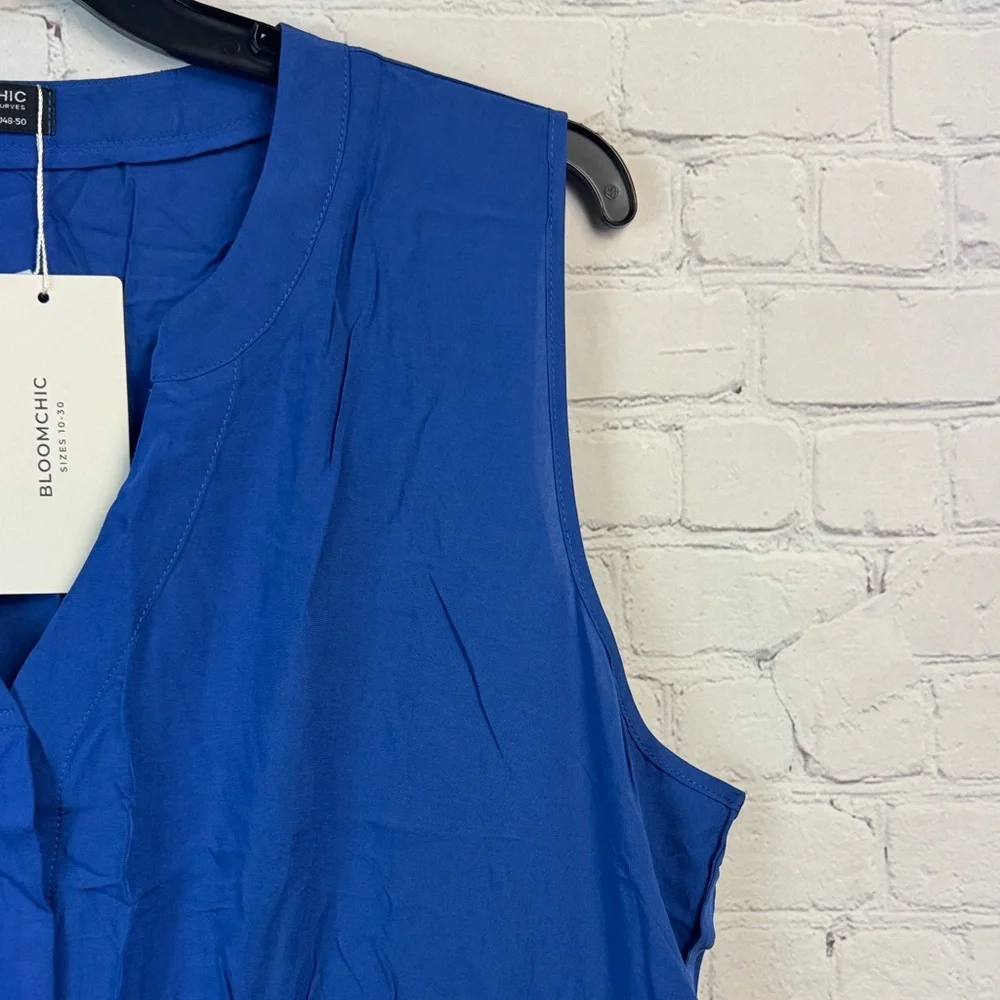 BloomChic Royal Blue Sleeveless Midi Dress Plus Size 2X - Picture 3 of 6
